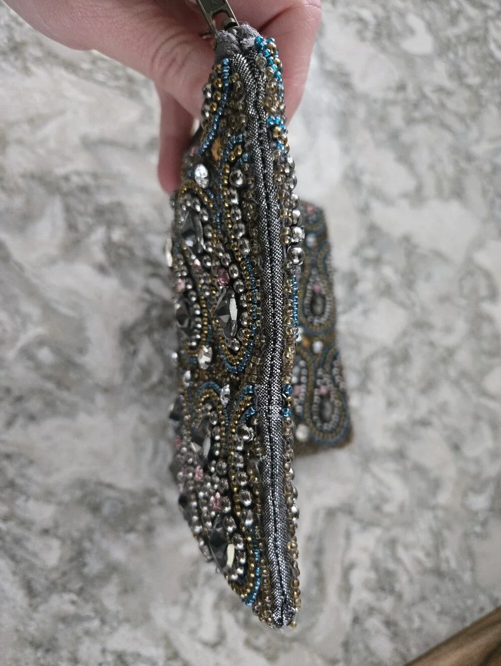 Anthropologie Beaded Clutch Purse